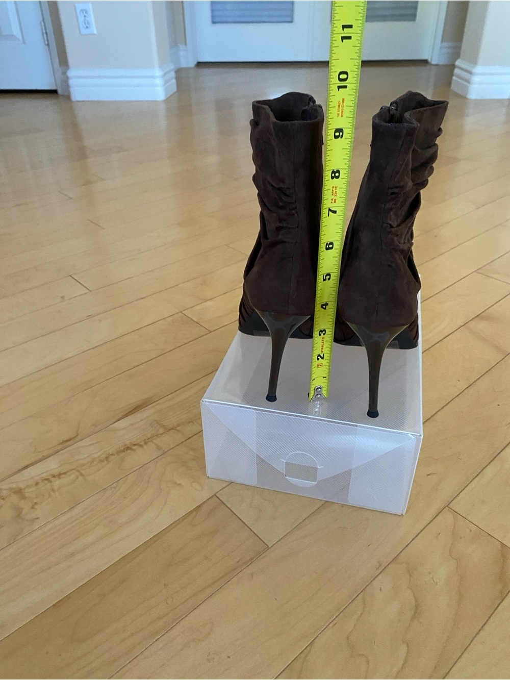 Jeffrey Campbell Let's Go Pointed Toe Ruched Ankle Boots - Dark Brown - Picture 4 of 8